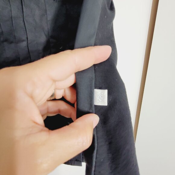 Lady Dutch Black Sleeveless Collar Cotton Blend Button Down Casual Shirt Size XS - Picture 5 of 10